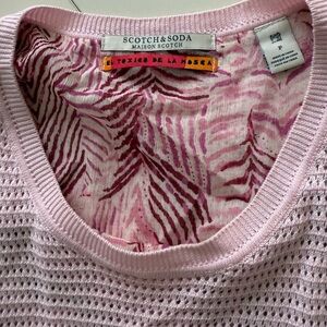 Scotch & Soda Women’s Knit Light Sleeveless Pink Multi Shades Top Limited Ed P/S